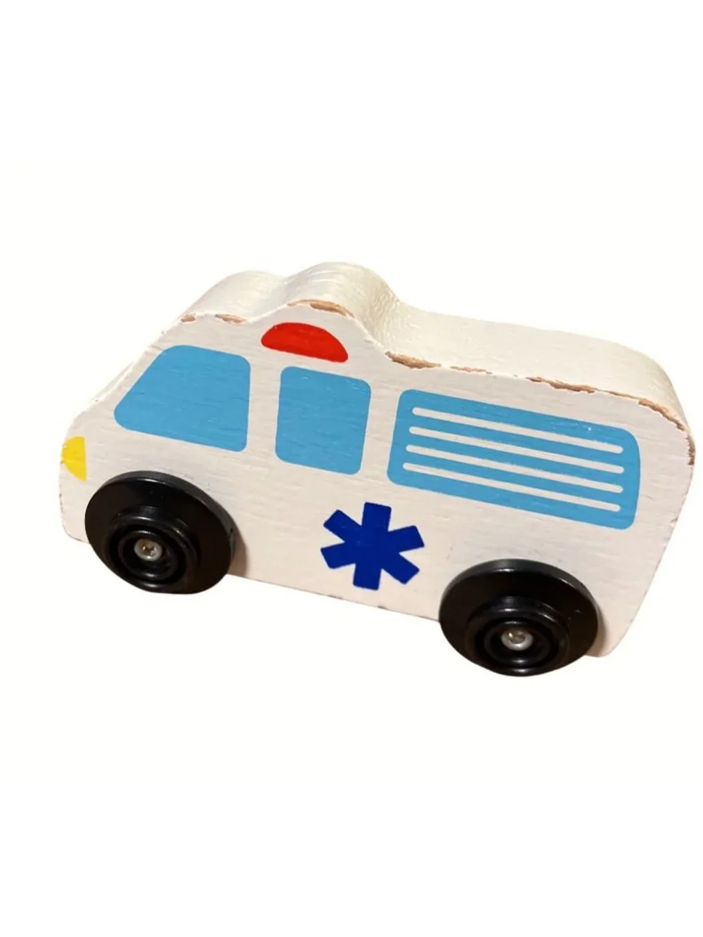 Wooden Toy Hospital Playset With Ambulance Doctor And Buildings For Kids